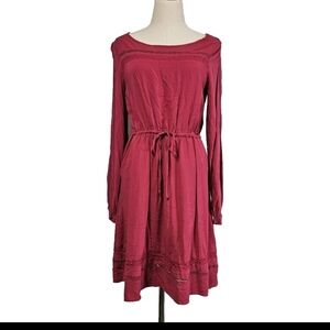 LC Lauren Conrad Pink Medium Longsleeve Spring Summer Soft Breathable Midi Dress